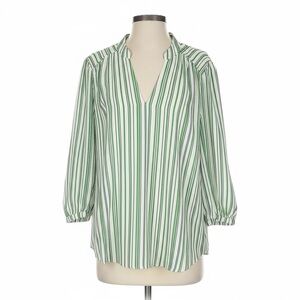 CAbi Green and White Striped Blouse 5893 size small